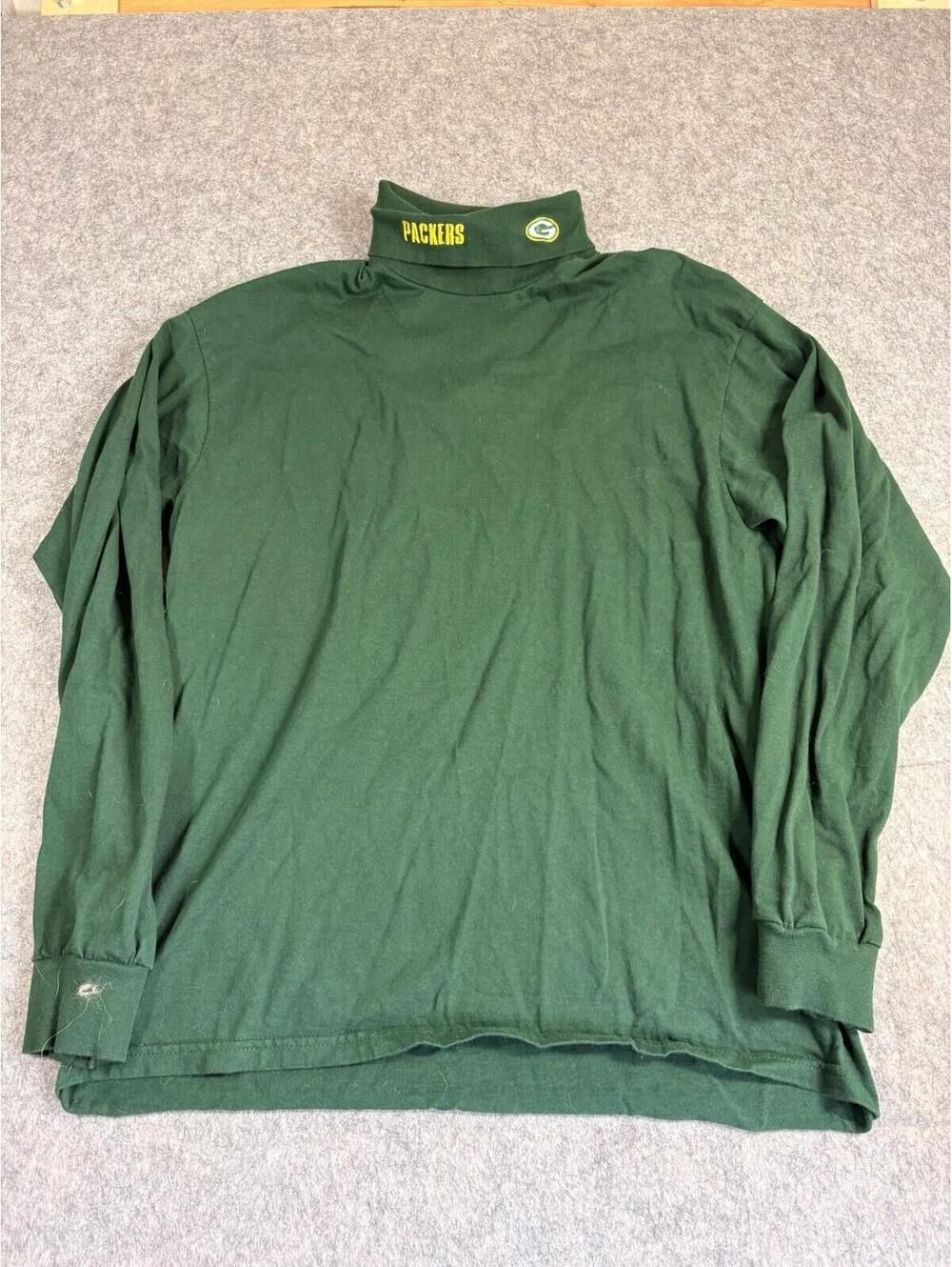Vintage Green Bay Packers Turtle Neck Men’s L Sportswear Long Sleeve Pullover